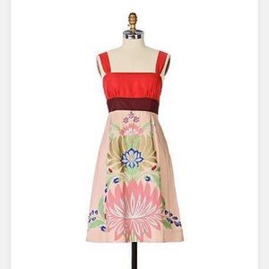 Anthropologie has painted silk Lotus Dress